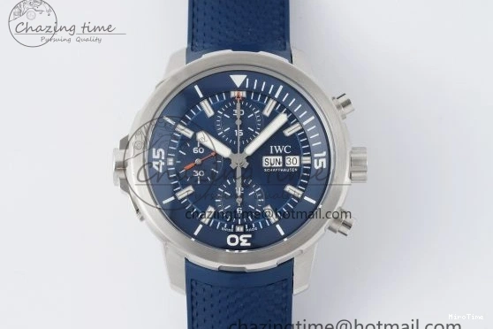 MIROTIME 0206 Attractive Aquatimer Chrono SS RSF 1:1 Best Edition Blue Dial on Blue Rubber Strap A 7056
